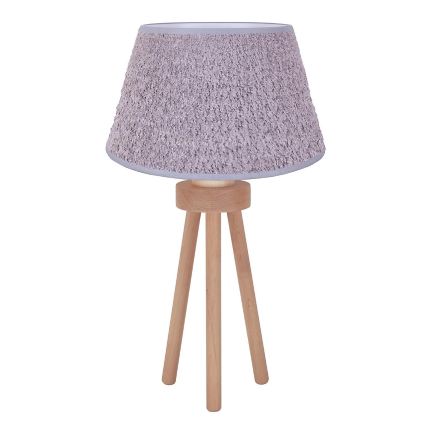 Duolla - Tischleuchte BOUCLE 1xE27/15W/230V d 28 cm grau/Holz