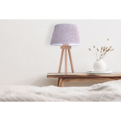 Duolla - Tischleuchte BOUCLE 1xE27/15W/230V d 28 cm grau/Holz
