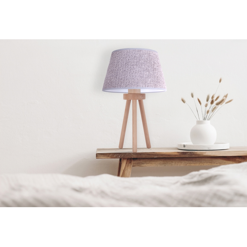 Duolla - Tischleuchte BOUCLE 1xE27/15W/230V d 28 cm grau/Holz
