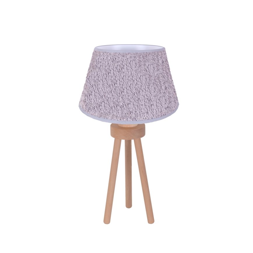 Duolla - Tischleuchte BOUCLE 1xE27/15W/230V d 28 cm grau/Holz