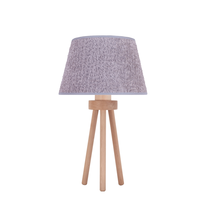 Duolla - Tischleuchte BOUCLE 1xE27/15W/230V d 28 cm grau/Holz