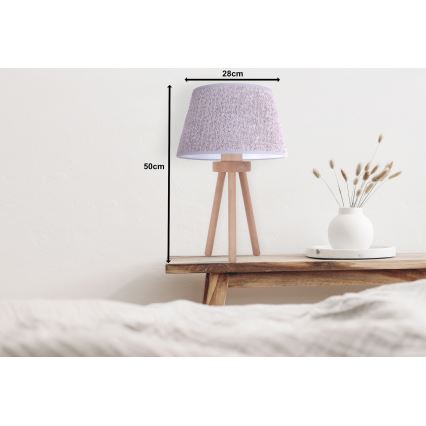 Duolla - Tischleuchte BOUCLE 1xE27/15W/230V d 28 cm grau/Holz