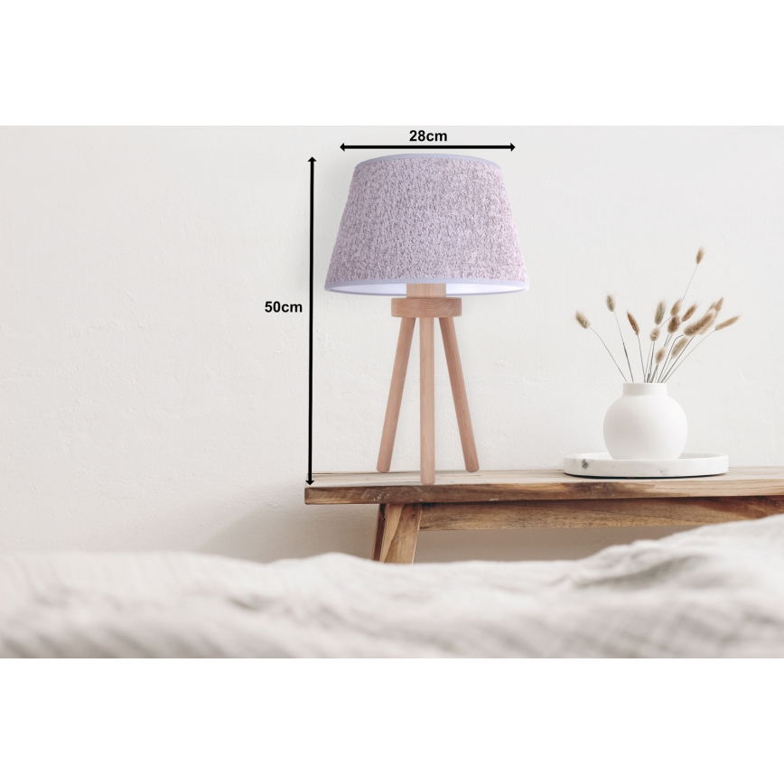 Duolla - Tischleuchte BOUCLE 1xE27/15W/230V d 28 cm grau/Holz