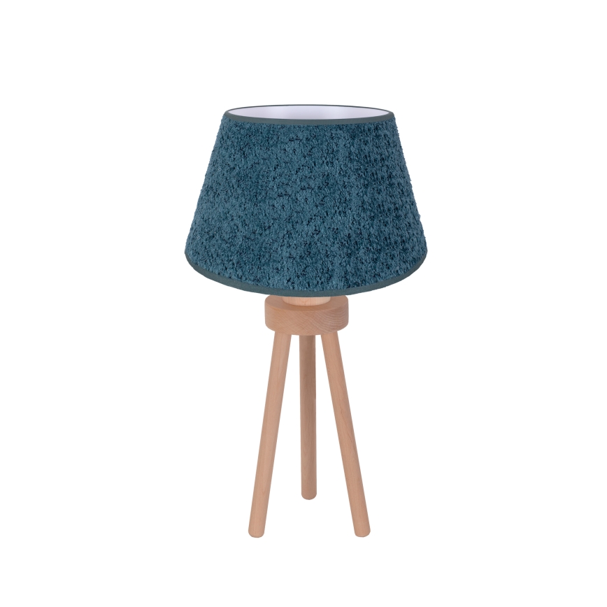 Duolla - Tischleuchte BOUCLE 1xE27/15W/230V d 28 cm türkisfarben/Holz