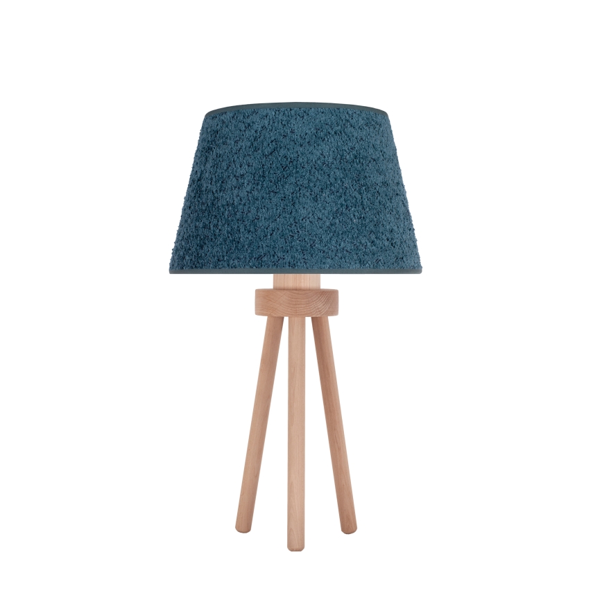 Duolla - Tischleuchte BOUCLE 1xE27/15W/230V d 28 cm türkisfarben/Holz