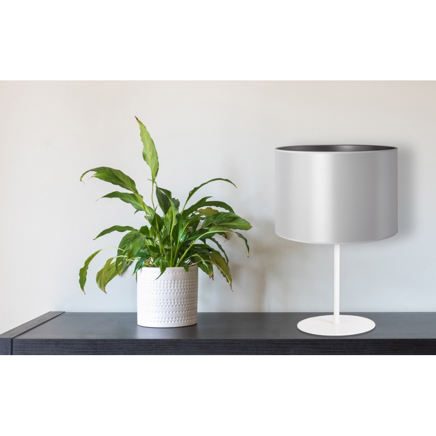 Duolla - Tischleuchte CANNES 1xE14/15W/230V d 20 cm silbern/weiß