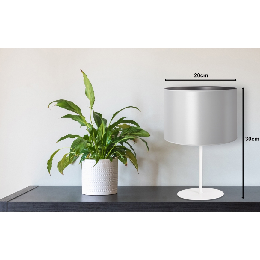 Duolla - Tischleuchte CANNES 1xE14/15W/230V d 20 cm silbern/weiß