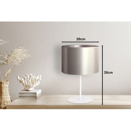 Duolla - Tischleuchte CANNES 1xE14/15W/230V d 20 cm silbern/weiß