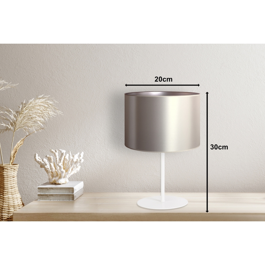 Duolla - Tischleuchte CANNES 1xE14/15W/230V d 20 cm silbern/weiß