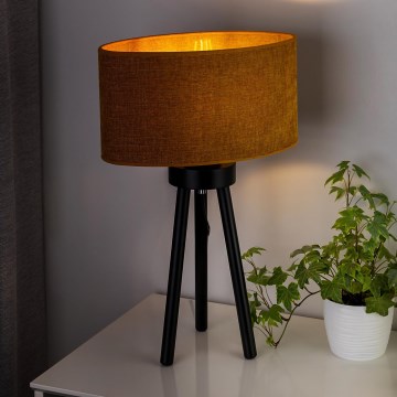 Duolla - Tischleuchte OVAL 1xE27/15W/230V d 30 cm braun