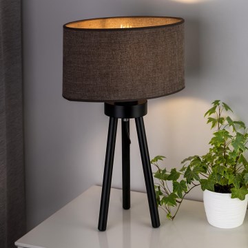 Duolla - Tischleuchte OVAL 1xE27/15W/230V d 30 cm braun