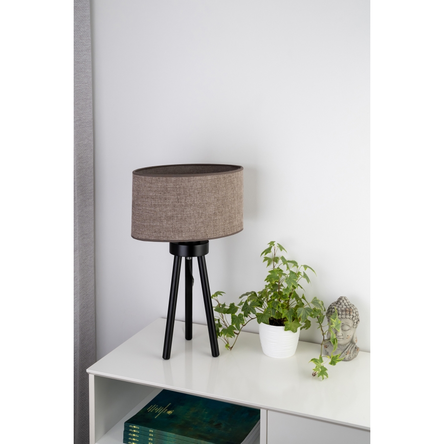 Duolla - Tischleuchte OVAL 1xE27/15W/230V d 30 cm braun