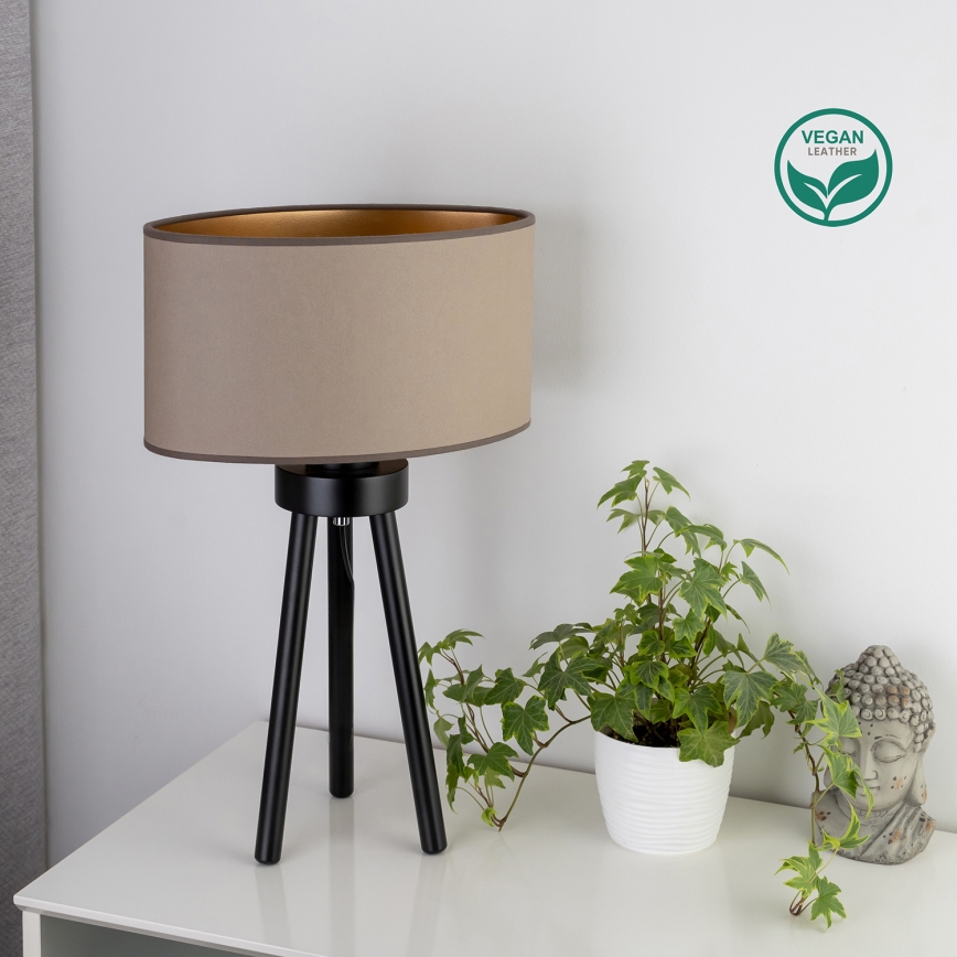 Duolla - Tischleuchte OVAL VEGAN 1xE27/15W/230V d 30 cm beige