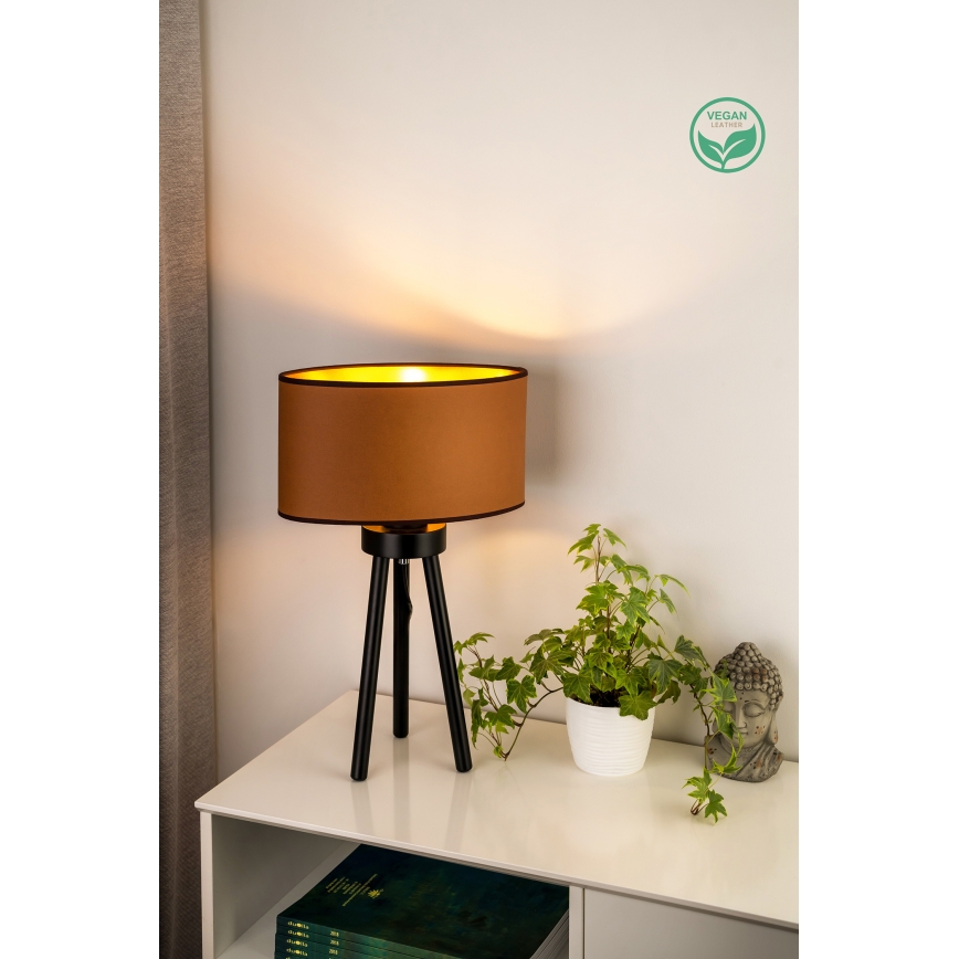 Duolla - Tischleuchte OVAL VEGAN 1xE27/15W/230V d 30 cm braun
