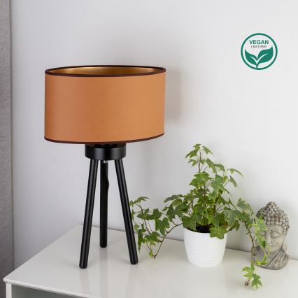 Duolla - Tischleuchte OVAL VEGAN 1xE27/15W/230V d 30 cm braun