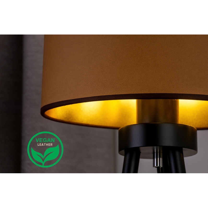 Duolla - Tischleuchte OVAL VEGAN 1xE27/15W/230V d 30 cm braun