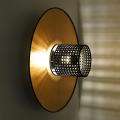 Duolla - Wandleuchte TOKYO RATTAN 1xE27/15W/230V d 50 cm golden/schwarz