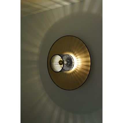 Duolla - Wandleuchte TOKYO RATTAN 1xE27/15W/230V d 50 cm golden/schwarz