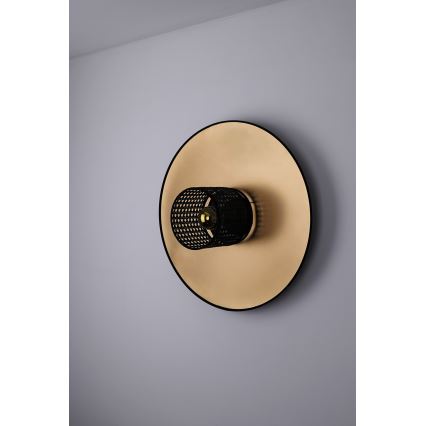 Duolla - Wandleuchte TOKYO RATTAN 1xE27/15W/230V d 50 cm golden/schwarz