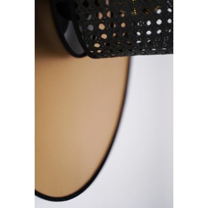 Duolla - Wandleuchte TOKYO RATTAN 1xE27/15W/230V d 50 cm golden/schwarz