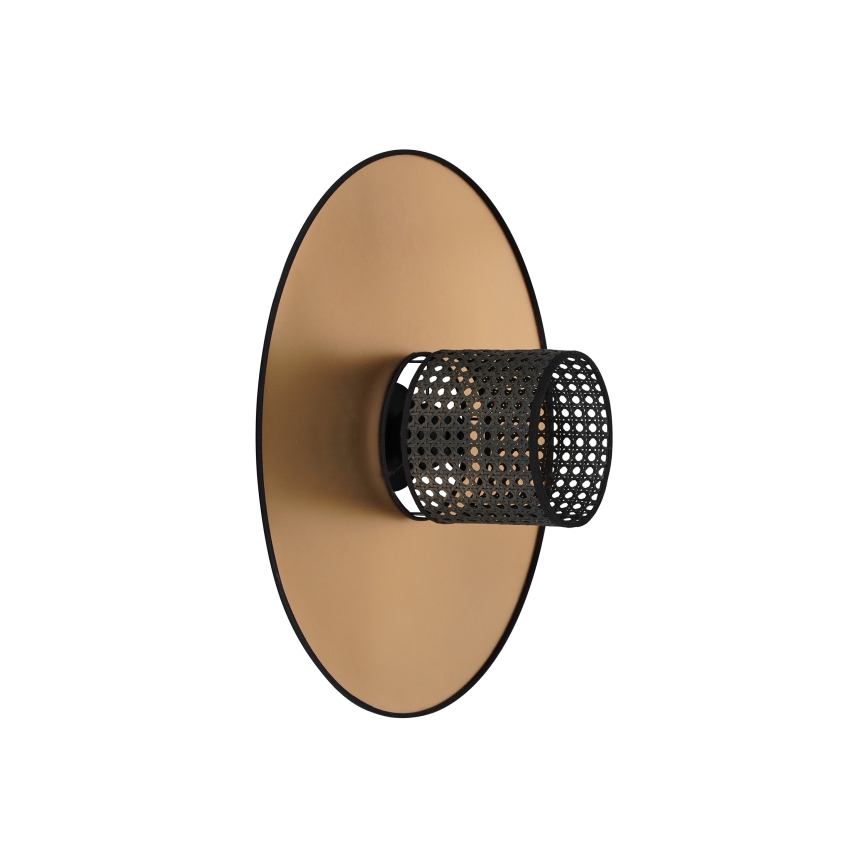 Duolla - Wandleuchte TOKYO RATTAN 1xE27/15W/230V d 50 cm golden/schwarz