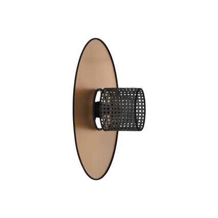Duolla - Wandleuchte TOKYO RATTAN 1xE27/15W/230V d 50 cm golden/schwarz