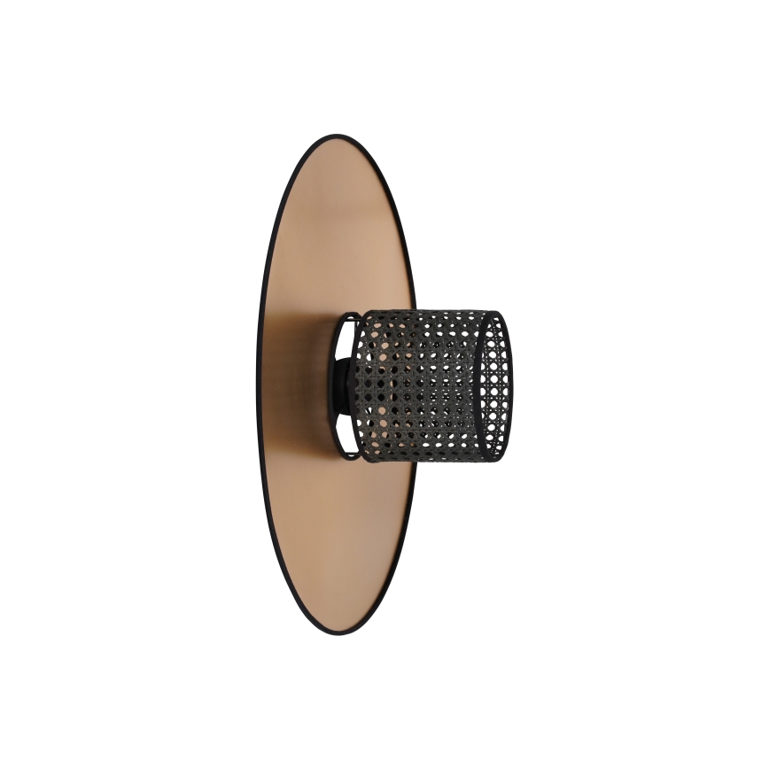 Duolla - Wandleuchte TOKYO RATTAN 1xE27/15W/230V d 50 cm golden/schwarz
