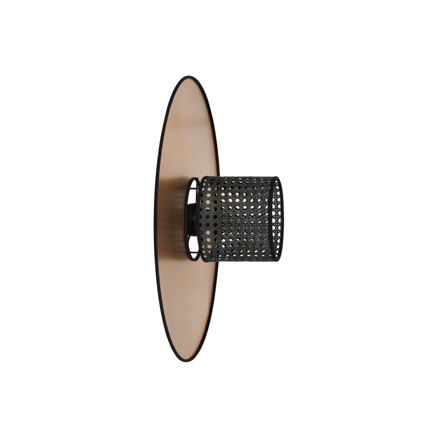 Duolla - Wandleuchte TOKYO RATTAN 1xE27/15W/230V d 50 cm golden/schwarz