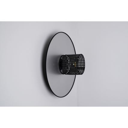 Duolla - Wandleuchte TOKYO RATTAN 1xE27/15W/230V d 50 cm silbern/schwarz