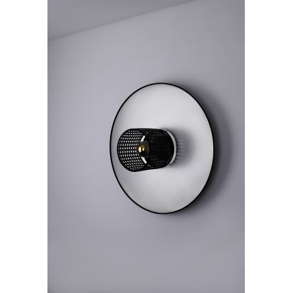 Duolla - Wandleuchte TOKYO RATTAN 1xE27/15W/230V d 50 cm silbern/schwarz