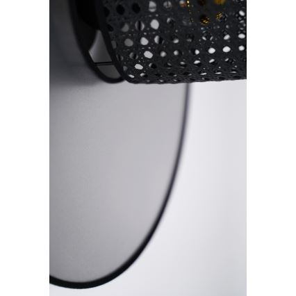 Duolla - Wandleuchte TOKYO RATTAN 1xE27/15W/230V d 50 cm silbern/schwarz