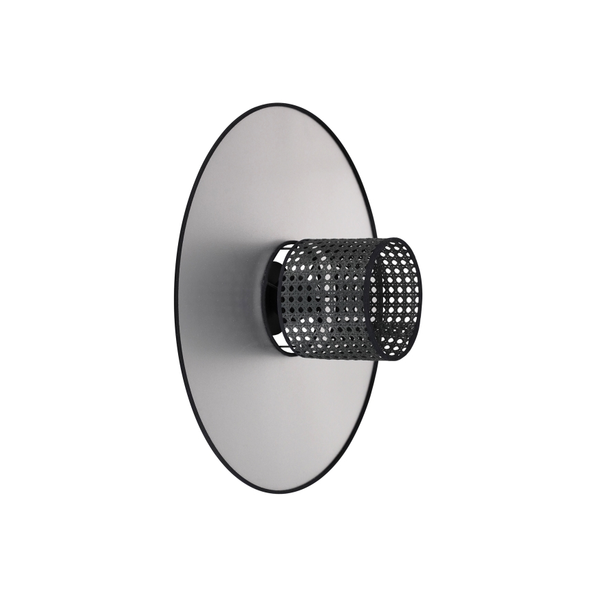 Duolla - Wandleuchte TOKYO RATTAN 1xE27/15W/230V d 50 cm silbern/schwarz