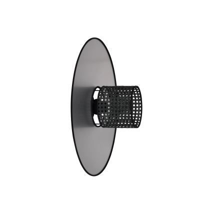 Duolla - Wandleuchte TOKYO RATTAN 1xE27/15W/230V d 50 cm silbern/schwarz