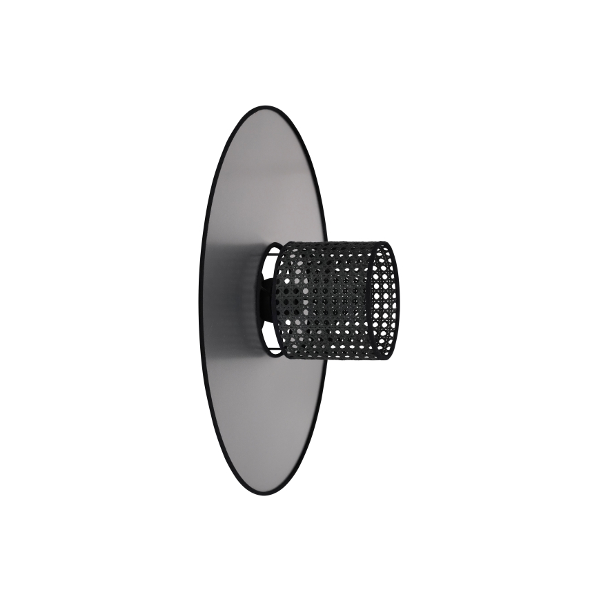 Duolla - Wandleuchte TOKYO RATTAN 1xE27/15W/230V d 50 cm silbern/schwarz