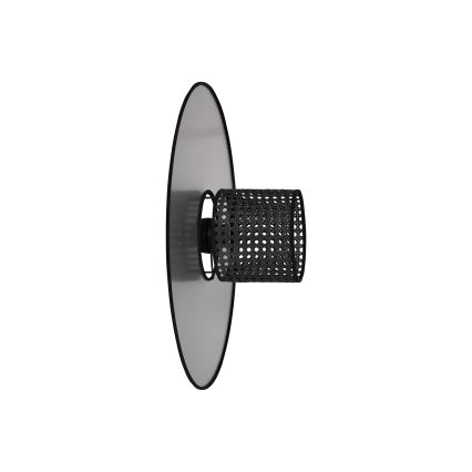 Duolla - Wandleuchte TOKYO RATTAN 1xE27/15W/230V d 50 cm silbern/schwarz