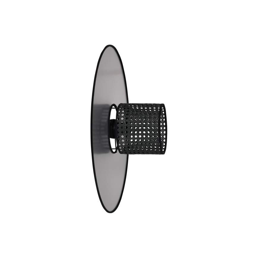 Duolla - Wandleuchte TOKYO RATTAN 1xE27/15W/230V d 50 cm silbern/schwarz