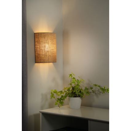 Duolla - Wandleuchte YUTE 1xE27/15W/230V d 20 cm braun