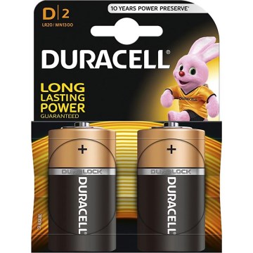 Duracell - 2 Stück Alkaline-Batterien Basic LR20/D 1,5V 12500 mAh