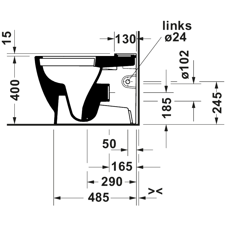 Duravit 20600900002 - Kombi-WC D-CODE Keramik/glänzend weiß