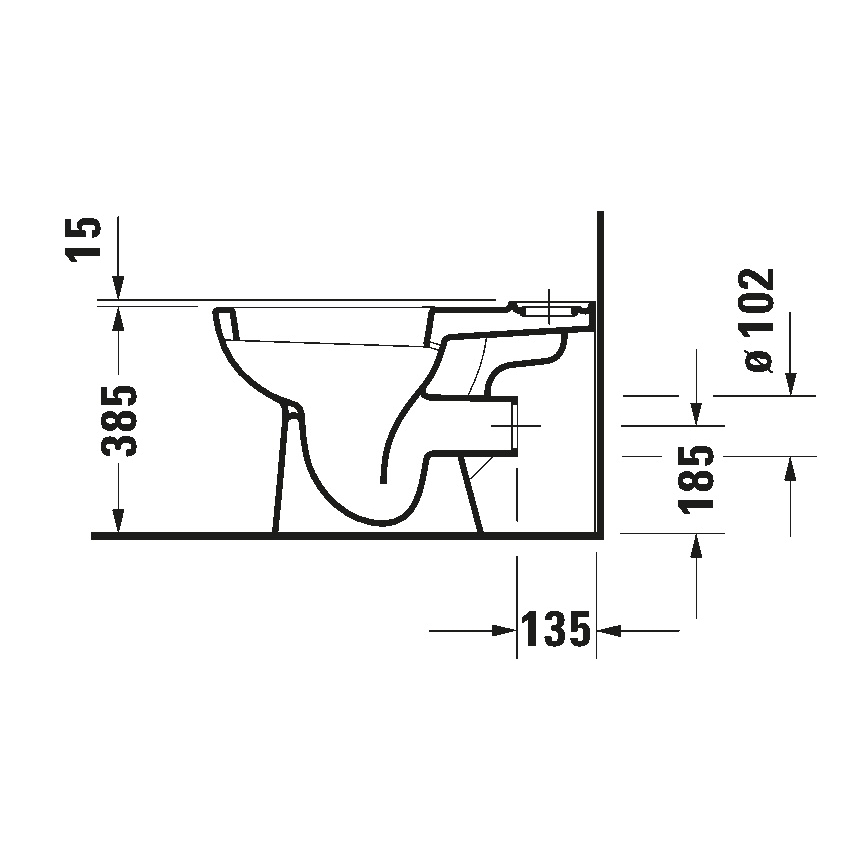 Duravit 21110900002 - Kombi-WC D-CODE, Keramik, Hochglanzweiß