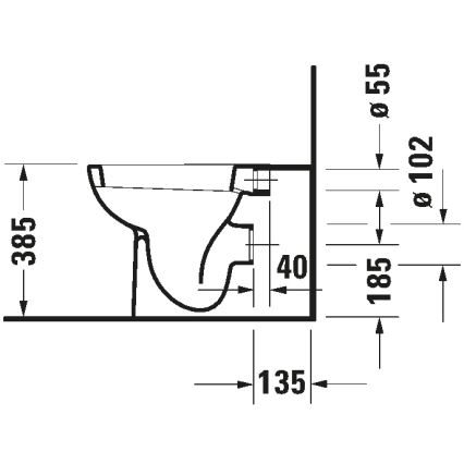 Duravit 21150900002 - Stand-WC D-CODE Keramik/glänzend weiß