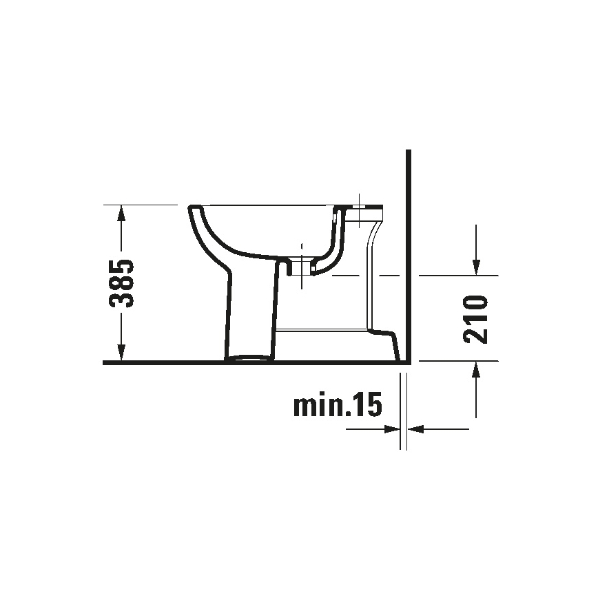 Duravit 22371000002 - Standbidet D-CODE 35,5x52,5 cm Keramik/hochglänzend weiß