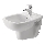 Duravit 22371500002 - Wandhängendes Bidet D-CODE, Keramik, Hochglanzweiß