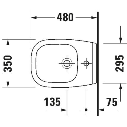 Duravit 22371500002 - Wandhängendes Bidet D-CODE, Keramik, Hochglanzweiß