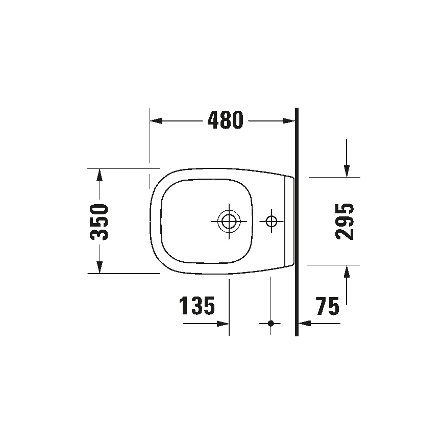 Duravit 22371500002 - Wandhängendes Bidet D-CODE, Keramik, Hochglanzweiß