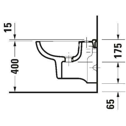Duravit 22371500002 - Wandhängendes Bidet D-CODE, Keramik, Hochglanzweiß