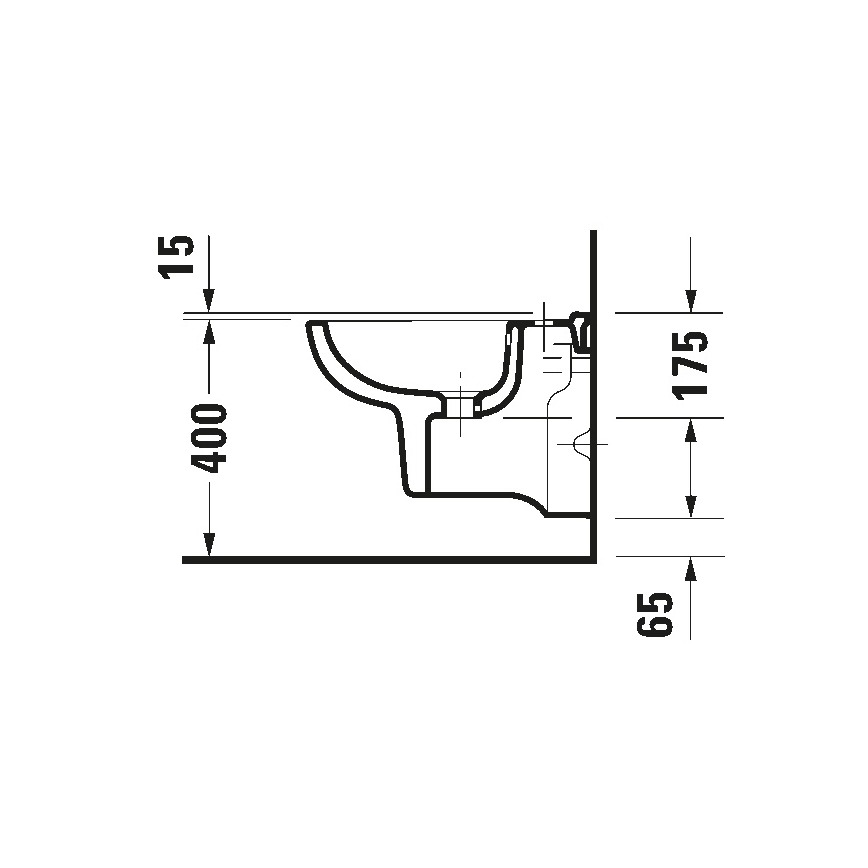 Duravit 22371500002 - Wandhängendes Bidet D-CODE, Keramik, Hochglanzweiß