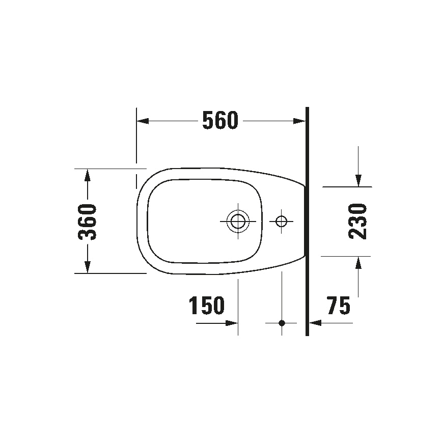 Duravit 22411000002 - Stand-Bidet D-CODE 35,5x52,5 cm Keramik/glänzend weiß