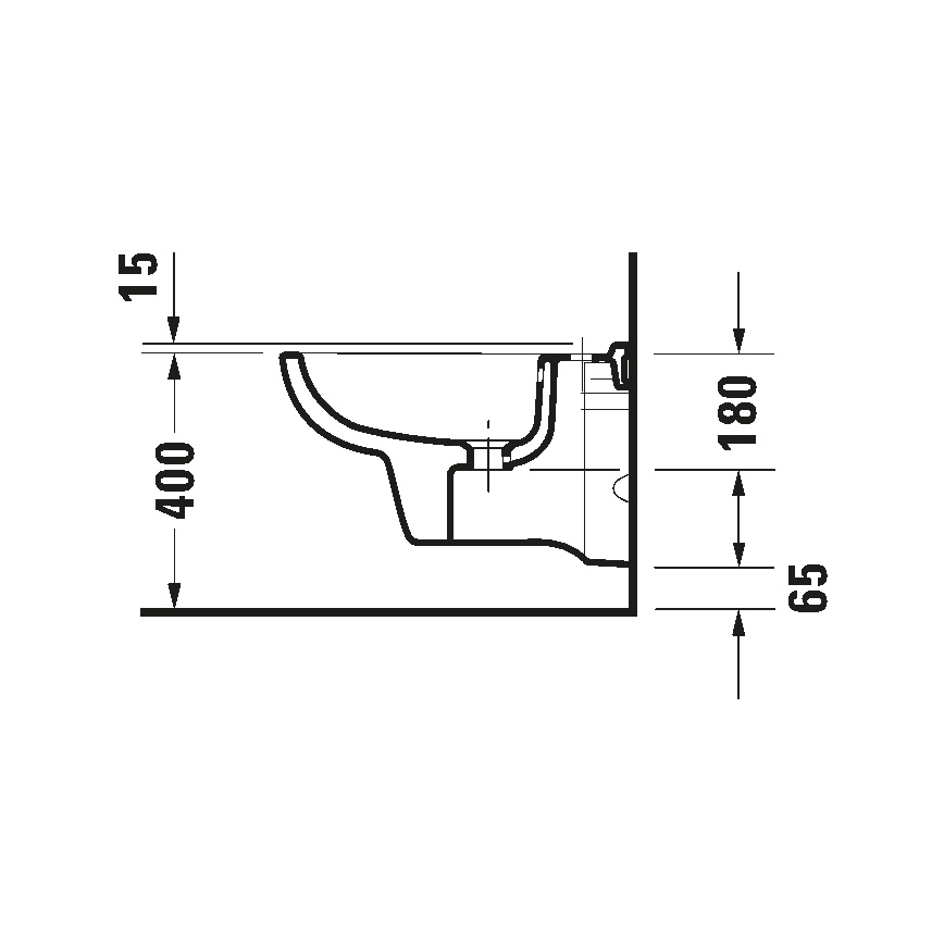 Duravit 22571500002 - Wandhängendes Bidet D-CODE Keramik/glänzend weiß