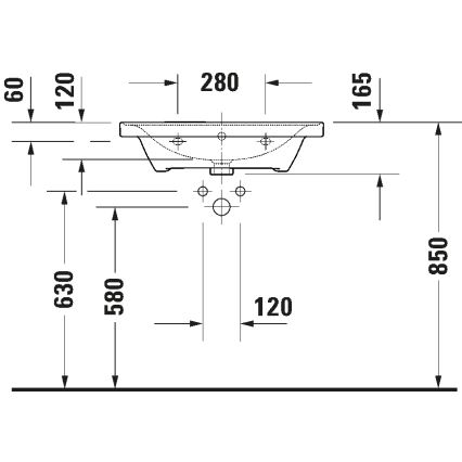 Duravit 2367650060 - Wandhängendes Waschbecken D-NEO 65x48 cm, Keramik, glänzend weiß